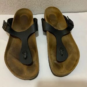 Birkenstock Gizeh Birko-flor flip-flop thong sandals 40 9 black